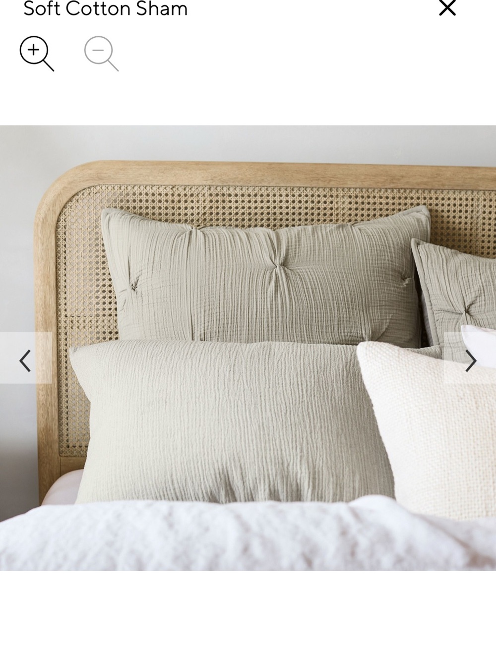 NWT, Pottery Barn- Soft Cotton Sham, Standard, white